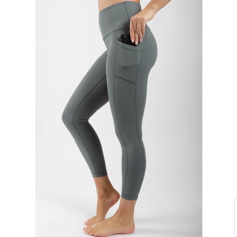 90 Degree Carbon Interlink High Qaist Side Pockets 7/8 Ankle Leggings, size XS